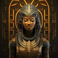 Design ein 3d Benutzerbild inspiriert durch ägyptisch Mythologie mit Hallo foto