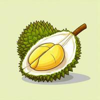 Durian 2d Vektor Illustration Karikatur im Weiß Hintergrund foto