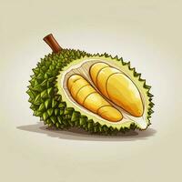 Durian 2d Vektor Illustration Karikatur im Weiß Hintergrund foto