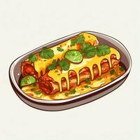 Enchiladas 2d Vektor Illustration Karikatur im Weiß backgro foto