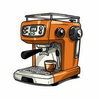 Espresso Maschine 2d Karikatur Vektor Illustration auf Weiß b foto