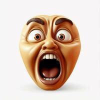 Gesicht schreiend im Angst Emoji auf Weiß Hintergrund hoch Qualität foto