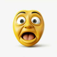 Gesicht mit Hand Über Mund Emoji auf Weiß Hintergrund hoch foto