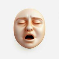 Gesicht Ausatmen Emoji auf Weiß Hintergrund hoch Qualität 4k hd foto