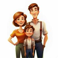 Familie Frau Junge 2d Karikatur illustraton auf Weiß Hintergrund foto