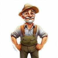 Farmer 2d Karikatur illustraton auf Weiß Hintergrund hoch qua foto