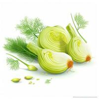 Fenchel 2d Vektor Illustration Karikatur im Weiß Hintergrund foto