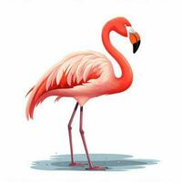 Flamingo 2d Karikatur Vektor Illustration auf Weiß Hintergrund foto