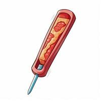 Lebensmittelfleisch Thermometer 2d Karikatur illustraton auf Weiß zurück foto