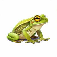 Frosch 2d Karikatur Vektor Illustration auf Weiß Hintergrund foto