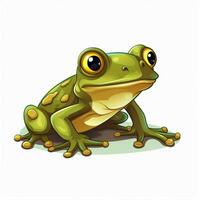 Frosch 2d Karikatur Vektor Illustration auf Weiß Hintergrund foto