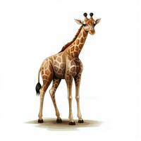 Giraffe 2d Karikatur Vektor Illustration auf Weiß Hintergrund foto