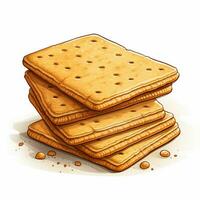 Graham Cracker 2d Vektor Illustration Karikatur im Weiß ba foto