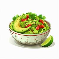 Guacamole 2d Vektor Illustration Karikatur im Weiß backgrou foto