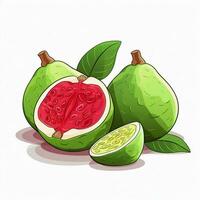 Guave 2d Vektor Illustration Karikatur im Weiß Hintergrund h foto