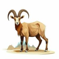 Steinbock 2d Karikatur Vektor Illustration auf Weiß Hintergrund Hallo foto