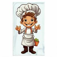 Küche Handtuch 2d Karikatur illustraton auf Weiß Hintergrund h foto