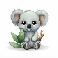 Koala 2d Karikatur Vektor Illustration auf Weiß Hintergrund h foto