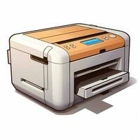 Laser- Drucker 2d Karikatur illustraton auf Weiß Hintergrund h foto