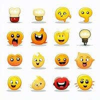 Licht und Video Emojis 2d Karikatur Vektor Illustration auf foto