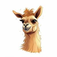 Lama 2d Karikatur Vektor Illustration auf Weiß Hintergrund foto