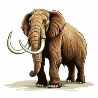 Mammut 2d Karikatur Vektor Illustration auf Weiß Hintergrund foto