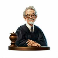 Mann Richter 2d Karikatur illustraton auf Weiß Hintergrund hoch foto