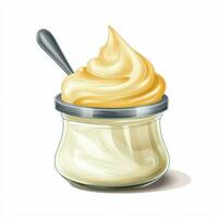 Mayonnaise 2d Vektor Illustration Karikatur im Weiß backgro foto