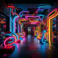 faszinierend Neon- Visionen Das trotzen Wirklichkeit foto