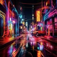 faszinierend Neon- Visionen Das trotzen Wirklichkeit foto