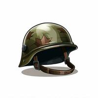 Militär- Helm 2d Karikatur illustraton auf Weiß Hintergrund foto