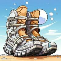 Mond Schuhe 2d Karikatur illustraton auf Weiß Hintergrund hoch foto