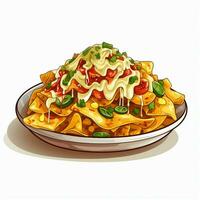 Nachos 2d Vektor Illustration Karikatur im Weiß Hintergrund foto