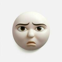 neutral Gesicht Emoji auf Weiß Hintergrund hoch Qualität 4k hdr foto