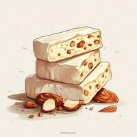 Nougat 2d Vektor Illustration Karikatur im Weiß Hintergrund foto