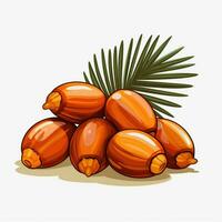Palme Obst 2d Karikatur illustraton auf Weiß Hintergrund hoch foto
