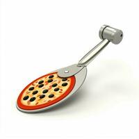 Pizza Cutter 2d Karikatur illustraton auf Weiß Hintergrund Hallo foto