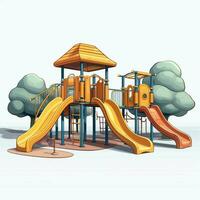 Spielplatz 2d Karikatur illustraton auf Weiß Hintergrund hoch foto