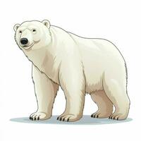 Polar- Bär 2d Karikatur Vektor Illustration auf Weiß backgro foto