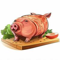 Schweinefleisch 2d Vektor Illustration Karikatur im Weiß Hintergrund Hallo foto