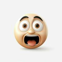 zittern Gesicht Emoji auf Weiß Hintergrund hoch Qualität 4k hdr foto