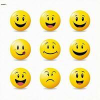 Smiley Gesicht Emojis 2d Karikatur Vektor Illustration auf Weiß foto