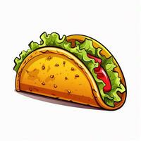 Taco 2d Karikatur Vektor Illustration auf Weiß Hintergrund Hallo foto
