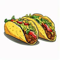 Tacos 2d Vektor Illustration Karikatur im Weiß Hintergrund h foto