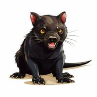 tasmanisch Teufel 2d Karikatur Vektor Illustration auf Weiß ba foto