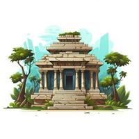 Tempel 2d Karikatur Vektor Illustration auf Weiß Hintergrund foto