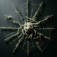 winzig Spinnentier Spinnen kompliziert Bahnen foto