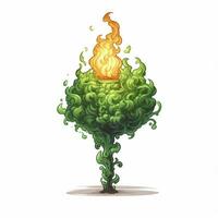 Topiary Fackel 2d Karikatur Vektor Illustration auf Weiß zurück foto