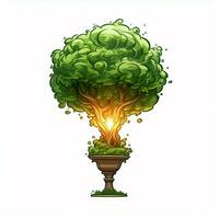 Topiary Fackel 2d Karikatur Vektor Illustration auf Weiß zurück foto