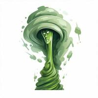 Tornado Torso 2d Karikatur Vektor Illustration auf Weiß zurück foto